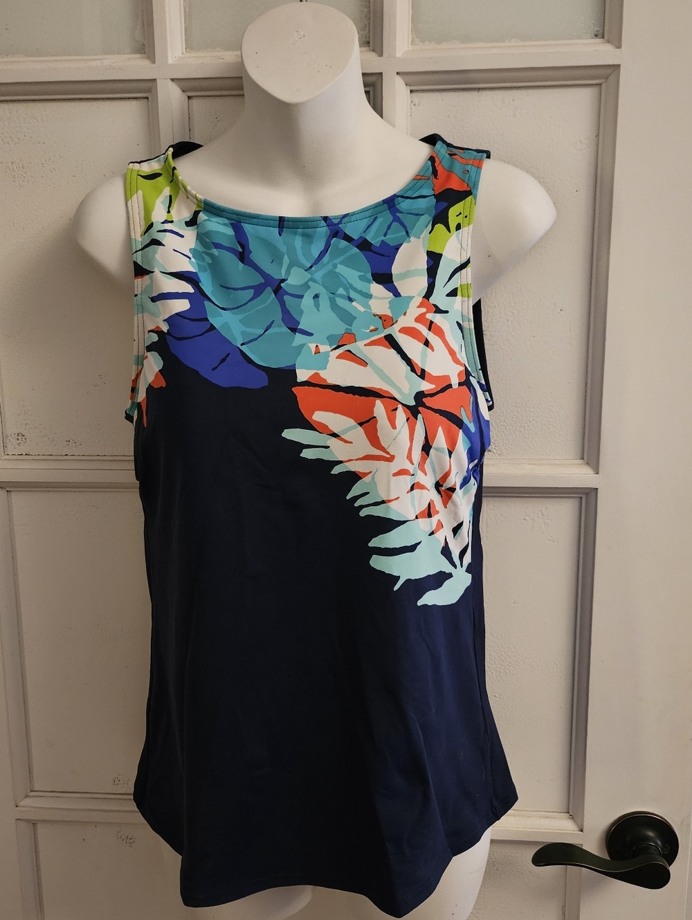 Lands' End Navy and Teal Tankini
